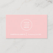 Carte De Visite Code QR de logo simple minimal Rose poudré (Devant)