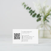 Carte De Visite Code QR de logo simple professionnel (Debout devant)
