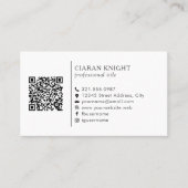 Carte De Visite Code QR de logo simple professionnel (Devant)