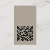 Carte De Visite Code QR de logo vertical minimal moderne taupe mar (Dos)