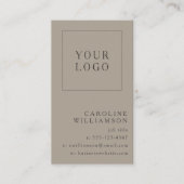 Carte De Visite Code QR de logo vertical minimal moderne taupe mar (Devant)