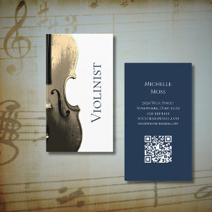 Carte De Visite Code QR de l'orchestre de musiciens de violon
