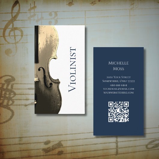 Carte De Visite Code QR de l'orchestre de musiciens de violon