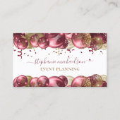 Carte De Visite Code QR de l'organisateur du parti Burgundy Gold B (Devant)