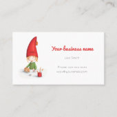 Carte De Visite Code QR de lutin d'hiver rouge mignon (Devant)