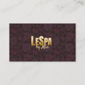 Carte De Visite Code QR de Luxe Fleur Spa Bourgogne Or (Devant)