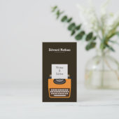 Carte De Visite Code QR de machine à écrire professionnelle rétro (Debout devant)