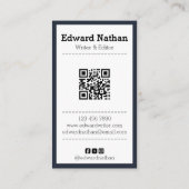 Carte De Visite Code QR de machine à écrire professionnelle rétro (Dos)