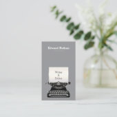 Carte De Visite Code QR de machine à écrire professionnelle rétro (Debout devant)
