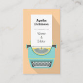 Carte De Visite Code QR de machine à écrire rétro Écrivain profess (Devant)