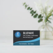 Carte De Visite Code QR de maintenance de piscine Professionnel (Debout devant)