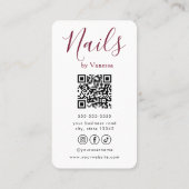 Carte De Visite Code QR de manucure de salon de manucure professio (Dos)