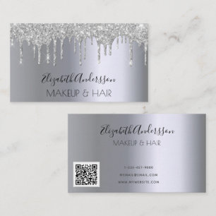 Carte De Visite Code QR de maquillage goutte-à-goutte pour parties