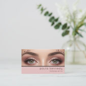 Carte De Visite Code QR de Maquillage Moderne Rose Pâle (Debout devant)
