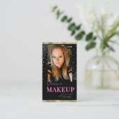 Carte De Visite Code QR de Maquillage Professionnel Coiffure Photo (Debout devant)