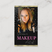 Carte De Visite Code QR de Maquillage Professionnel Coiffure Photo (Devant)