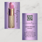 Carte De Visite Code QR de maquillage professionnel Lipstick (Devant / Derrière)