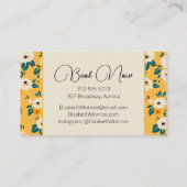 Carte De Visite Code QR de maquilleur de salon de coiffure Fleurs (Dos)