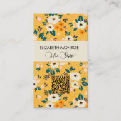 Carte De Visite Code QR de maquilleur de salon de coiffure Fleurs (Devant)