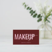 Carte De Visite Code QR de maquilleur moderne rouge (Debout devant)