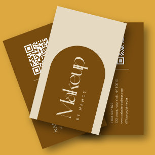 Carte De Visite Code QR de Maquilleur pour Arche en Terracotta