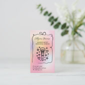 Carte De Visite Code QR de maquilleuse arc-en-ciel holographique (Debout devant)