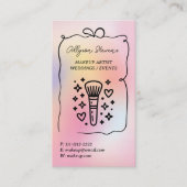 Carte De Visite Code QR de maquilleuse arc-en-ciel holographique (Devant)