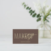 Carte De Visite Code QR de maquilleuse moderne marron (Debout devant)