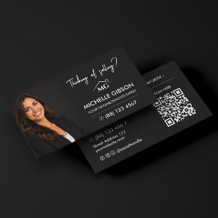 Carte De Visite Code QR de marketing de courtier immobilier modern