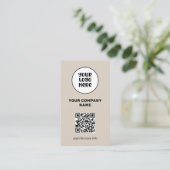 Carte De Visite Code QR de médias sociaux de logo professionnel mi (Debout devant)