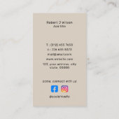Carte De Visite Code QR de médias sociaux de logo professionnel mi (Dos)