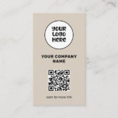 Carte De Visite Code QR de médias sociaux de logo professionnel mi (Devant)