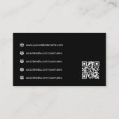 Carte De Visite Code QR de médias sociaux de logo professionnel no (Dos)