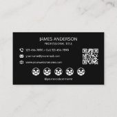 Carte De Visite Code QR de médias sociaux de logo professionnel no (Dos)