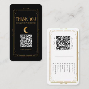 Carte De Visite Code QR de médias sociaux ésotériques Lune d'Or