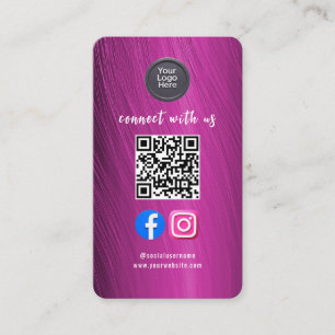 Carte De Visite Code QR de médias sociaux Moderne Pro Minimaliste