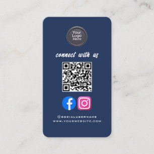Carte De Visite Code QR de médias sociaux Moderne Pro Minimaliste