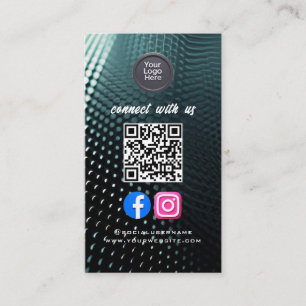 Carte De Visite Code QR de médias sociaux Moderne Pro Minimaliste