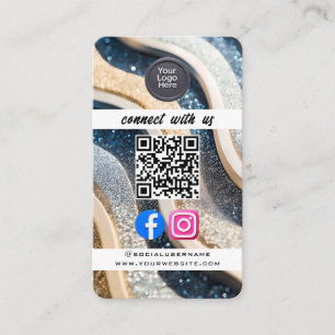 Carte De Visite Code QR de médias sociaux Moderne Pro Minimaliste