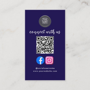 Carte De Visite Code QR de médias sociaux Moderne Pro Minimaliste