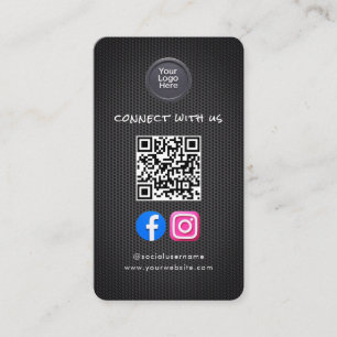 Carte De Visite Code QR de médias sociaux Moderne Pro Minimaliste