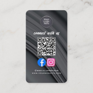 Carte De Visite Code QR de médias sociaux Moderne Pro Minimaliste