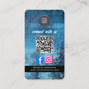 Carte De Visite Code QR de médias sociaux Moderne Pro Minimaliste