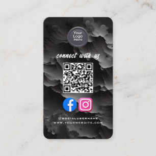 Carte De Visite Code QR de médias sociaux Moderne Pro Minimaliste