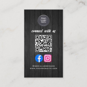 Carte De Visite Code QR de médias sociaux Moderne Pro Minimaliste