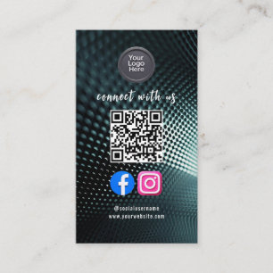Carte De Visite Code QR de médias sociaux Moderne Pro Minimaliste