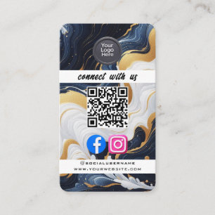 Carte De Visite Code QR de médias sociaux Moderne Pro Minimaliste