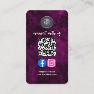 Carte De Visite Code QR de médias sociaux Moderne Pro Minimaliste