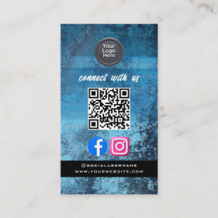 Carte De Visite Code QR de médias sociaux Moderne Pro Minimaliste