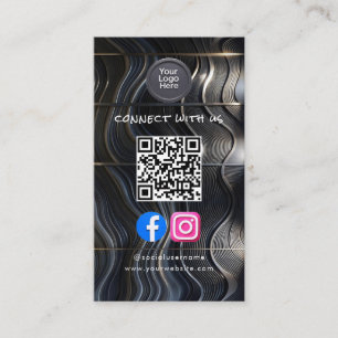 Carte De Visite Code QR de médias sociaux Moderne Pro Minimaliste